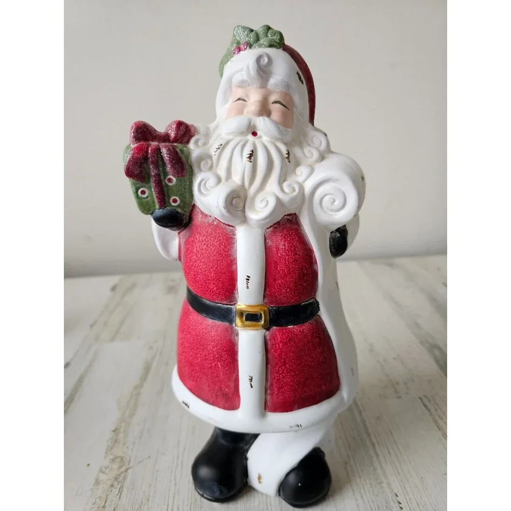 Pier‎ 1 ceramic Santa vintage present decor unique